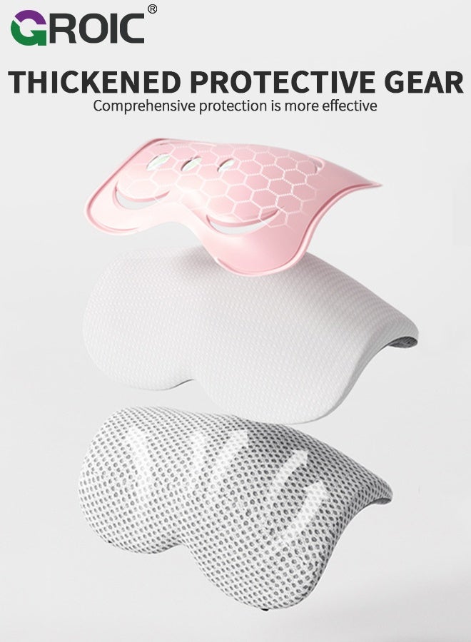 GROIC 8 Pcs Kids Helmet Set with Knee Pads Elbow Pads Wrist Guards Hip Pads, Sports Protective Gear Set for Toddlers, Adjustable Helmet for Girls & Boys for Sport Cycling Bike Roller Skating Scooter - Pink - Image 4