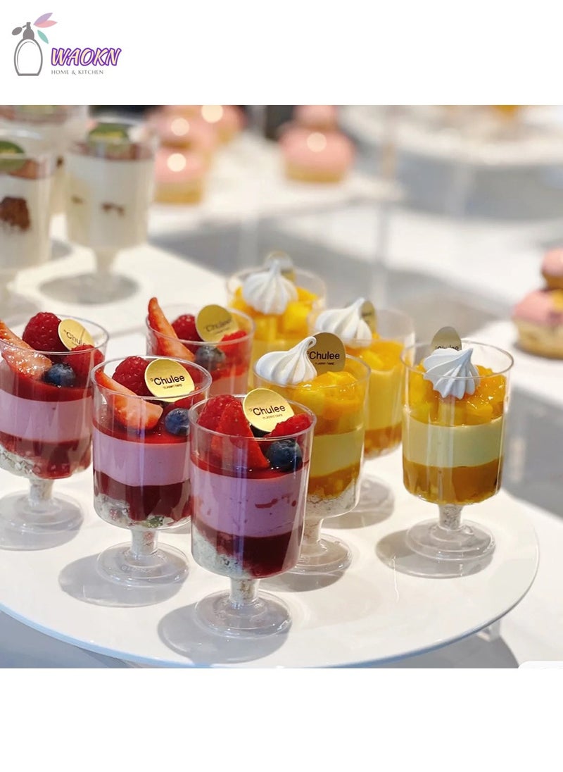 WAOKN 20-Piece Disposable High Dessert Cups, Plastic Cake Jelly Packing Cups, 100Ml  - Image 4