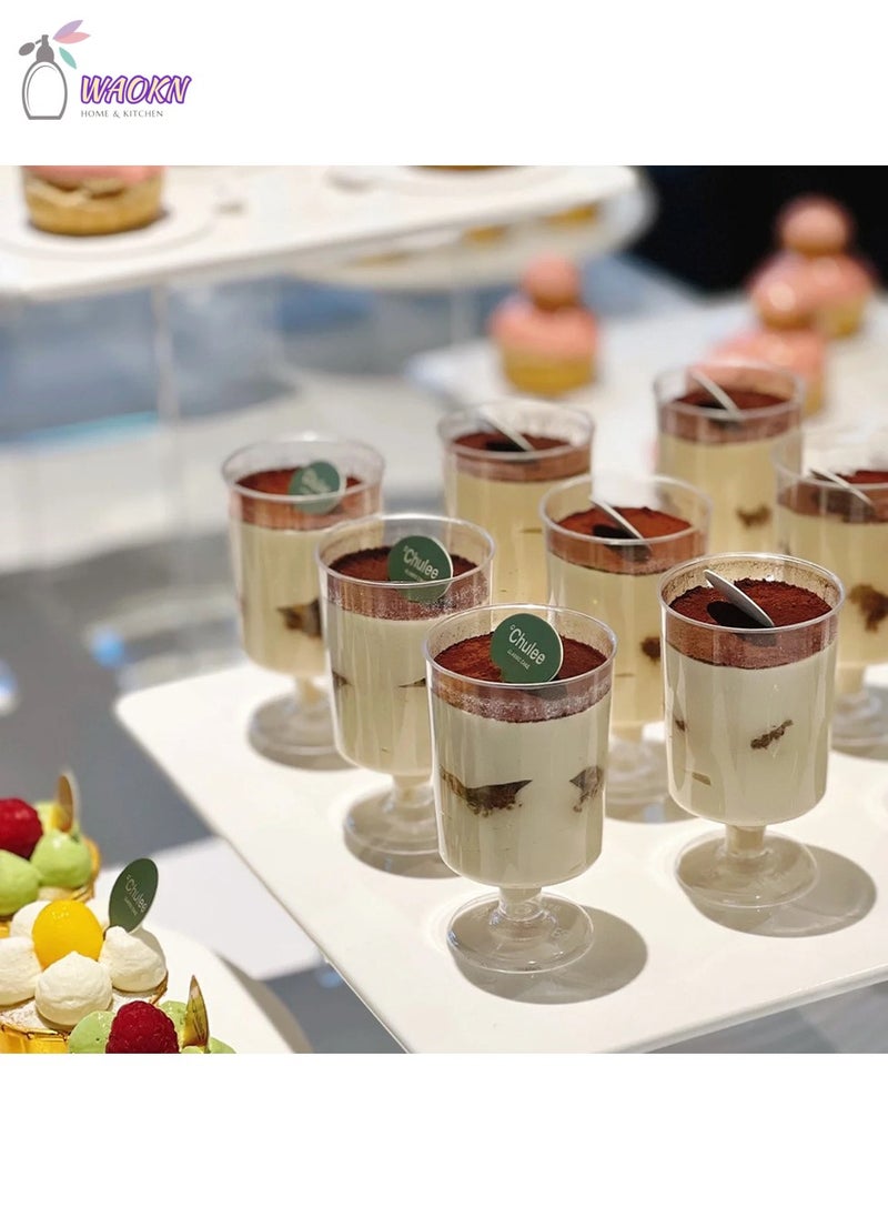 WAOKN 20-Piece Disposable High Dessert Cups, Plastic Cake Jelly Packing Cups, 100Ml  - Image 3