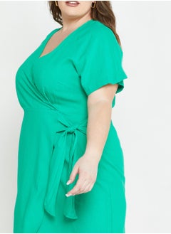 Vero Moda Curve Tie Detail Wrap Dress  - Image 3