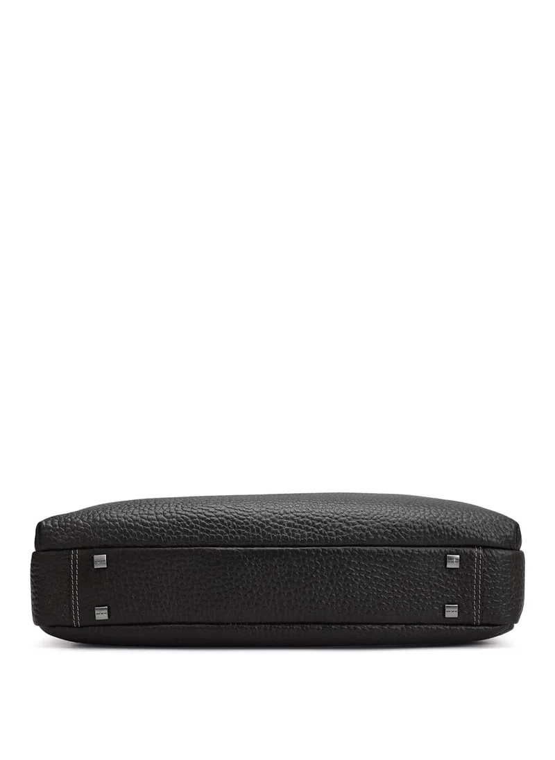 Da Milano  Genuine Leather Black Computer Bag for Men | Best Price UAE
