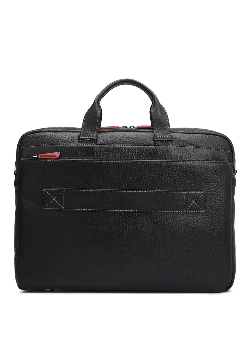 Da Milano  Genuine Leather Black Computer Bag for Men | Best Price UAE