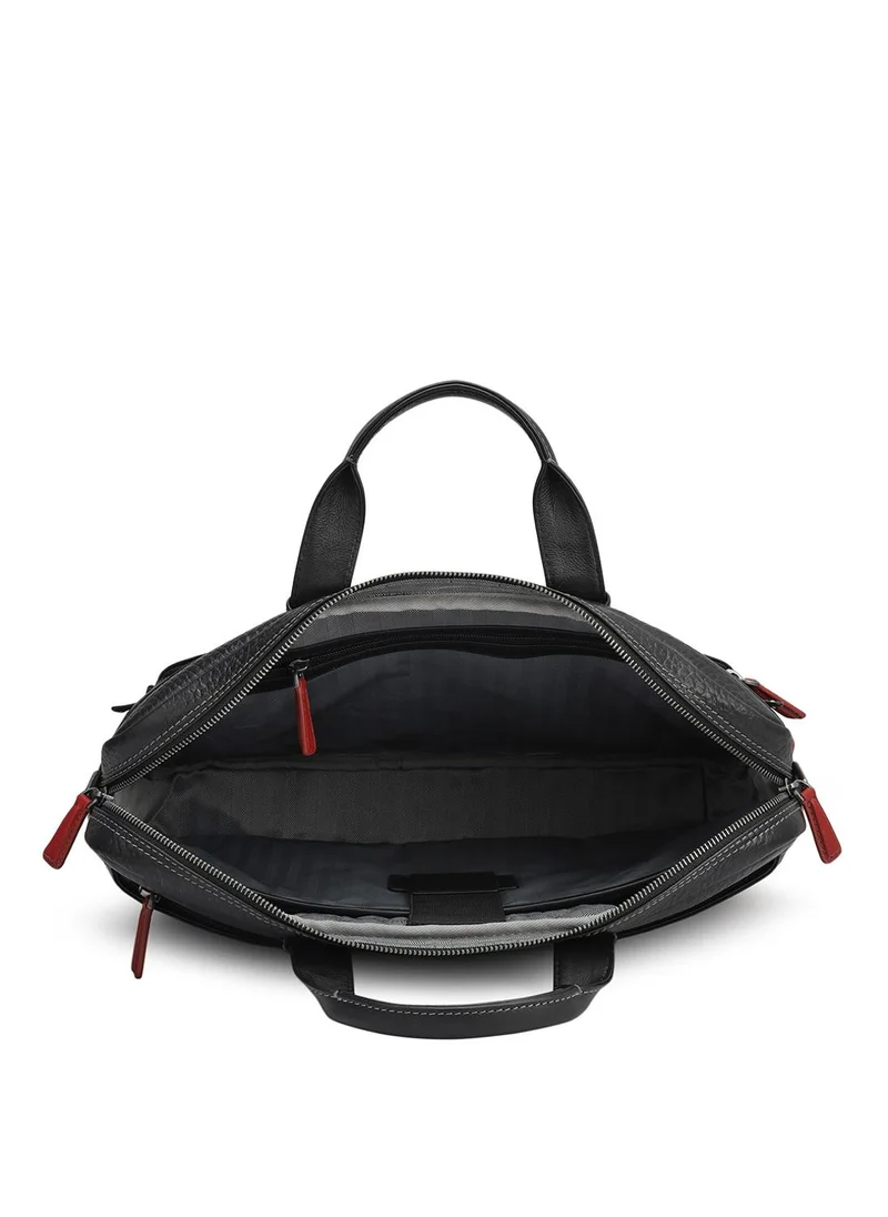 Da Milano  Genuine Leather Black Computer Bag for Men | Best Price UAE