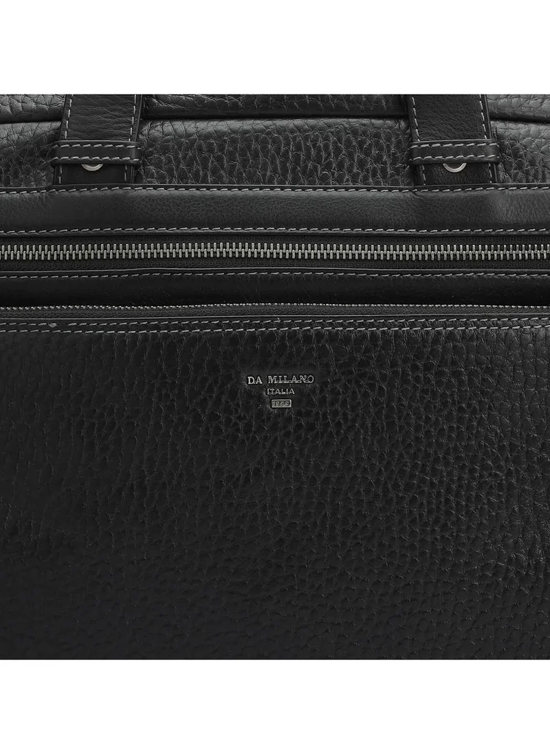 Da Milano  Genuine Leather Black Computer Bag for Men | Best Price UAE