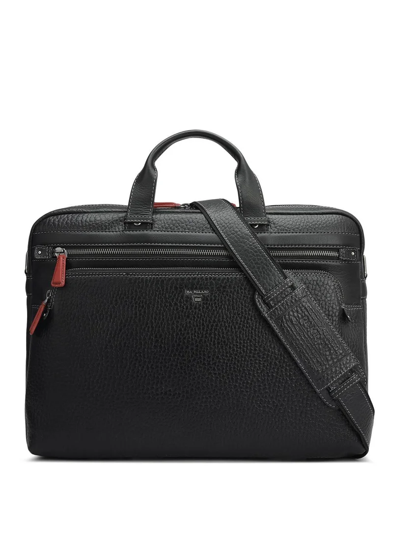 Da Milano Da Milano Genuine Leather Laptop Bag - Black (CB-6285L-E)