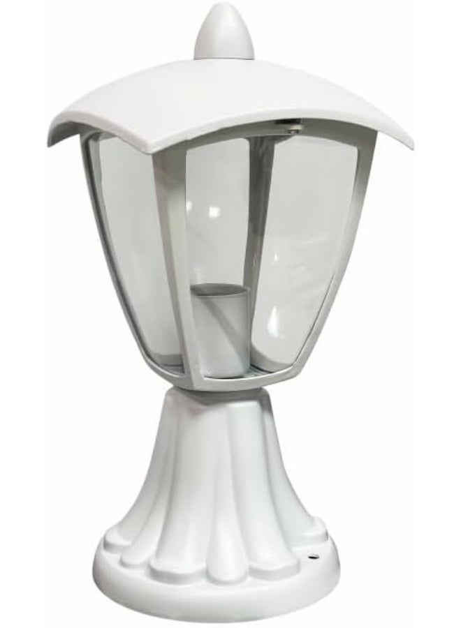 Outdoor Garden Post Light Lantern Fixture with Clear Panel Design, Weather Resistant Decorative Pillar Lamp for Gate Entrance Fence Patio Pathway Landscape Lighting