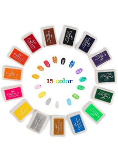 Lsushine Lsushine Craft Ink Pad Stamps Partner DIY Color,15 Color Craft Ink Pad for Stamps, Paper, Wood Fabric (Pack of 15)  - Image 2