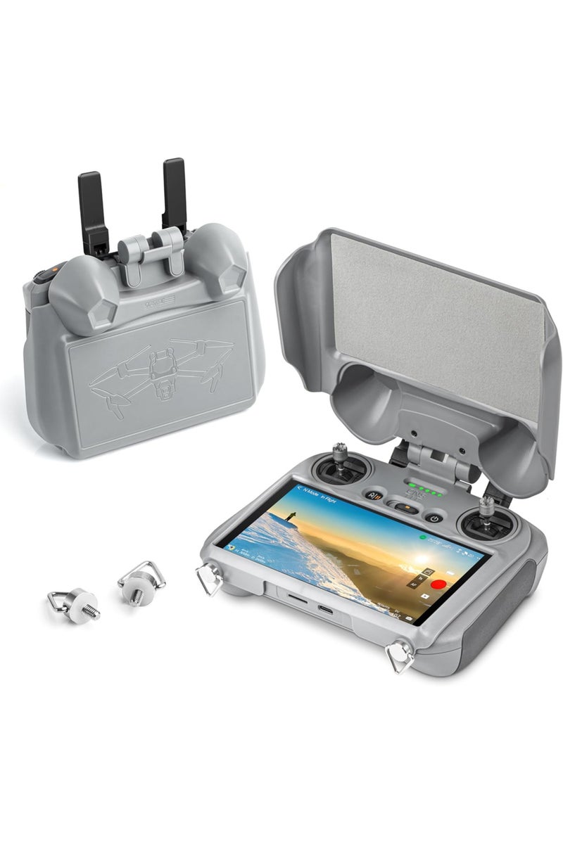 واقي شمس أسود صغير 4 برو لجهاز تحكم DJI RC 2، واقي شمس 3 في 1 لعصا التحكم وشاشة DJI