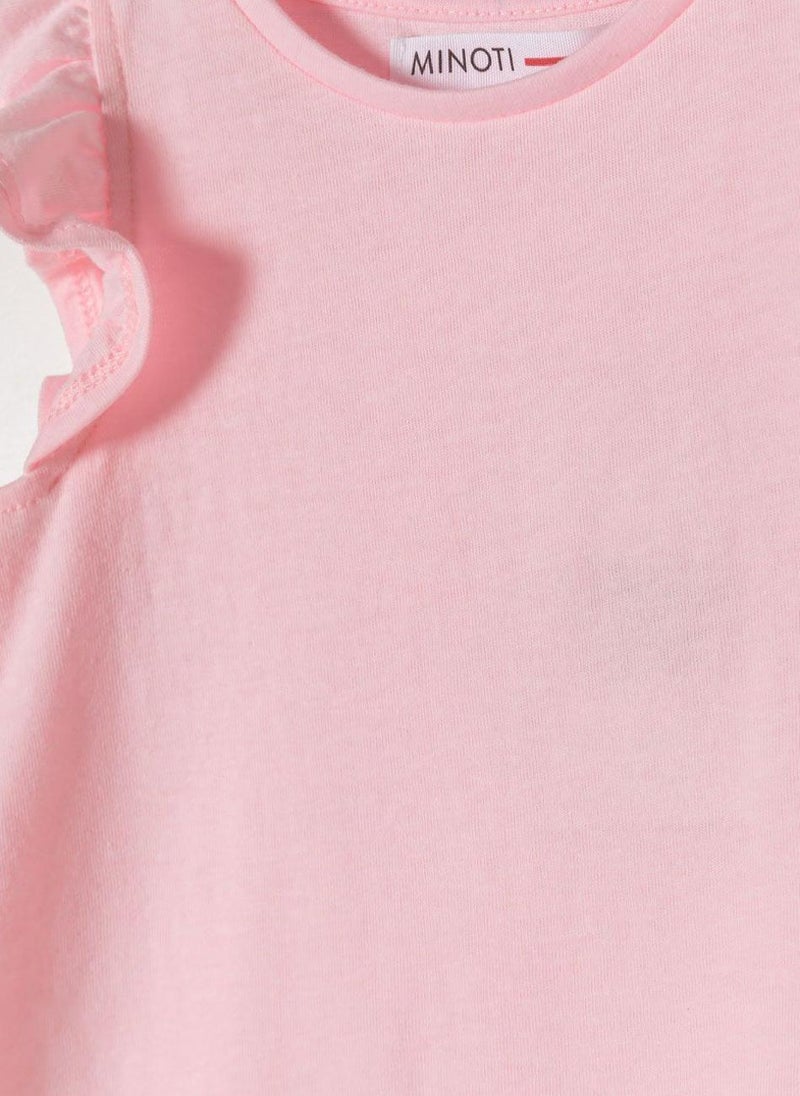 MINOTI Teen Girls Cap Sleeve T-Shirt with Frill Shoulders - Image 4