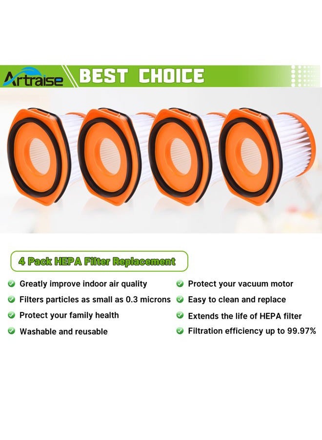 Artraise Vacuum Filter Replacement for Shark Wandvac System WS620 WS630 WS632 WS632BLBRN WS632GDBRN WS632GNBRN WS632PKBRN WS632RGBRN, Compared to Part # XFFWV360 (4 Pack) - Image 5