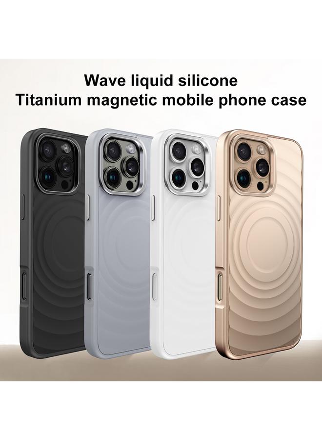 Zaboon Case For iPhone 13 Pro Max Wave Texture Liquid Silicone Titanium MagSafe Phone Case - Image 2