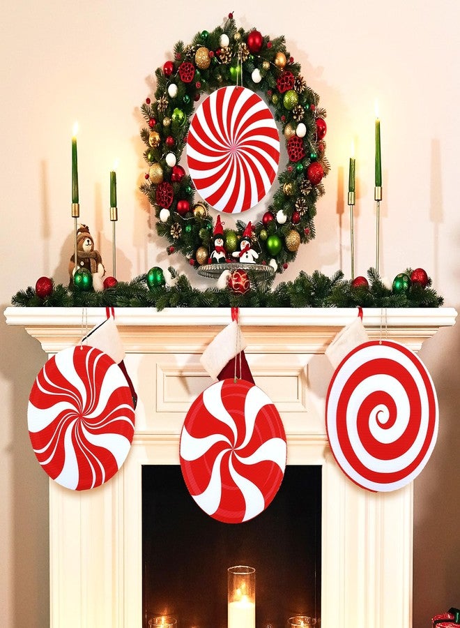 Woanger 16 Pcs Christmas Candy Cane Ornament Large Candy Decorations Double Sided Xmas Hanging Decor Red and White Yard Lawn Signs with Stake for Home Outdoor Indoor Porch Pathway Christmas Tree - Image 5