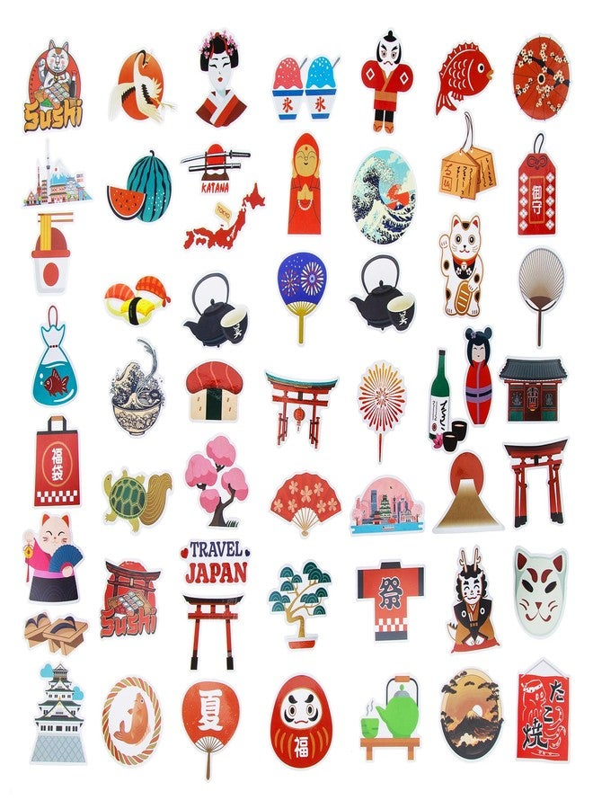 Cleverplay 100 Pack Japan Japanese Stickers, Japan Japanese Party Favors, Birthday Decorations - Image 3