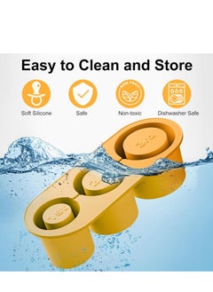 Y&D Ice Cube Tray for Cup Silicone Ice Cube Mold with Spill-Resistant Lid 3 Hollow Cylinder Ice Cube Molds for 20-40 oz Tumblers BPA Free Ice Cube Trays for Freezer Drinks Coffee  Orange  - Image 4