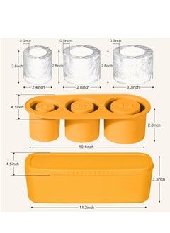 صينية مكعبات الثلج لكوب ستانلي، قالب مكعبات ثلج سيليكون مع غطاء مقاوم للانسكاب، 3 قوالب مكعبات ثلج أسطوانية مجوفة لأكواب سعة 20-40 أونصة، صينية مكعبات ثلج خالية من مادة BPA لمشروبات الفريزر والقهوة والبرتقال - pzsku/Z2ADFDB11448E4F2E34C4Z/45/_/1718867487/da67da9f-bec9-4059-a83c-ca48c3a1d686