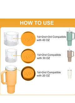 Y&D Ice Cube Tray for Cup Silicone Ice Cube Mold with Spill-Resistant Lid 3 Hollow Cylinder Ice Cube Molds for 20-40 oz Tumblers BPA Free Ice Cube Trays for Freezer Drinks Coffee  Orange  - Image 2