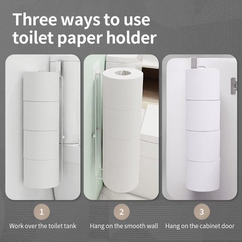 INDIDECOR INDIDECOR 31156 Toilet Paper Holder for 4 Roll Tissue, Over The Tank Toilet Paper Holder, Stainless Steel Rustproof Toilet Paper Storage Wall Mount, for Rv, Bathroom Storage, 1 Pack - Chrome - Image 5