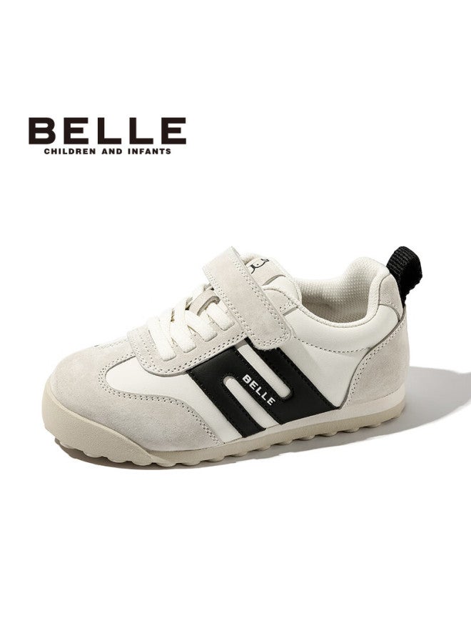 Belle Children's Sports Shoes Spring And Autumn Casual Shoes Training Shoes Boys And Girls Soft Bottom Running Shoes Apricot Black Size 30 - Image 2