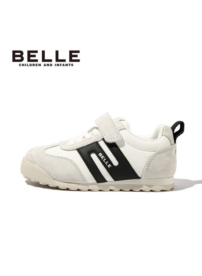 Belle Children's Sports Shoes Spring And Autumn Casual Shoes Training Shoes Boys And Girls Soft Bottom Running Shoes Apricot Black Size 30 - Image 3