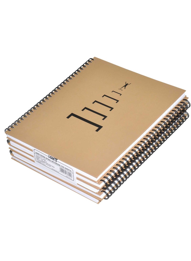 FIS LIGHT Pack of 5  Spiral Hard Cover Note Book 100 Sheets Size 10X8 Inches (25.4 X 20.32 Cm)  -LINBS1081001302 - Image 1