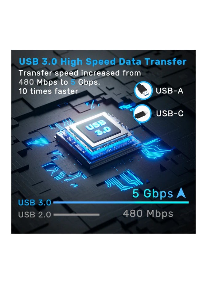 UNITEK External Optical Drive with USB Hub (USB-A + USB-C + SD), Portable External DVD Burner And Optical Drive with USB 3.0 and Type-C for Laptop, Desktop, Mac, Macbook, IOS, Windows 10 8 7 XP and Linux  - Image 4