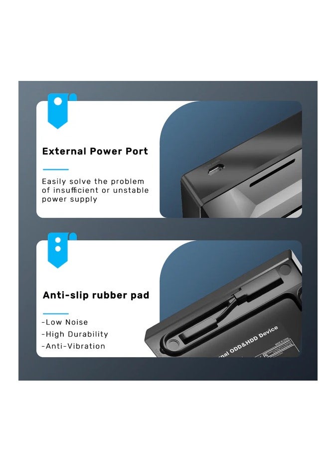 USB-C / USB3.0 DVD WRITER Portable External DVD Burner with Card Reader. 5 in 1 DVD writer for Laptop, Desktop, Mac, Macbook, IOS, Windows 10 8 7 XP and Linux.