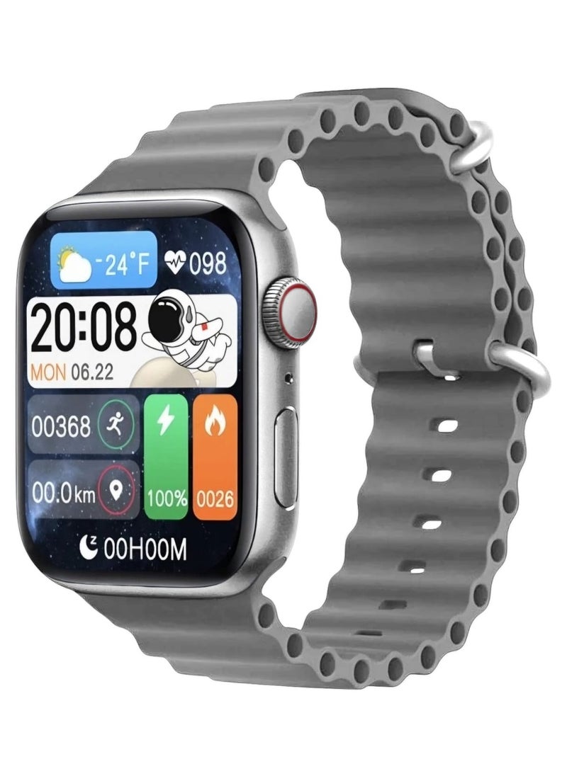 ماركة غير محددة - ساعة ذكية X9 برو 2 شاشة سوبر اموليد Ai ChatGPT بلوتوث NFC شحن لاسلكي (رمادي) - Image 1