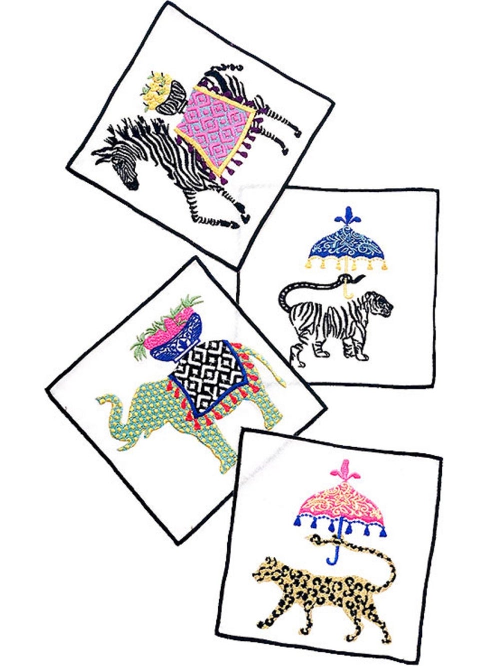 Ge Living 4-Piece Safari Series Linen Cocktail Napkins  - Image 1