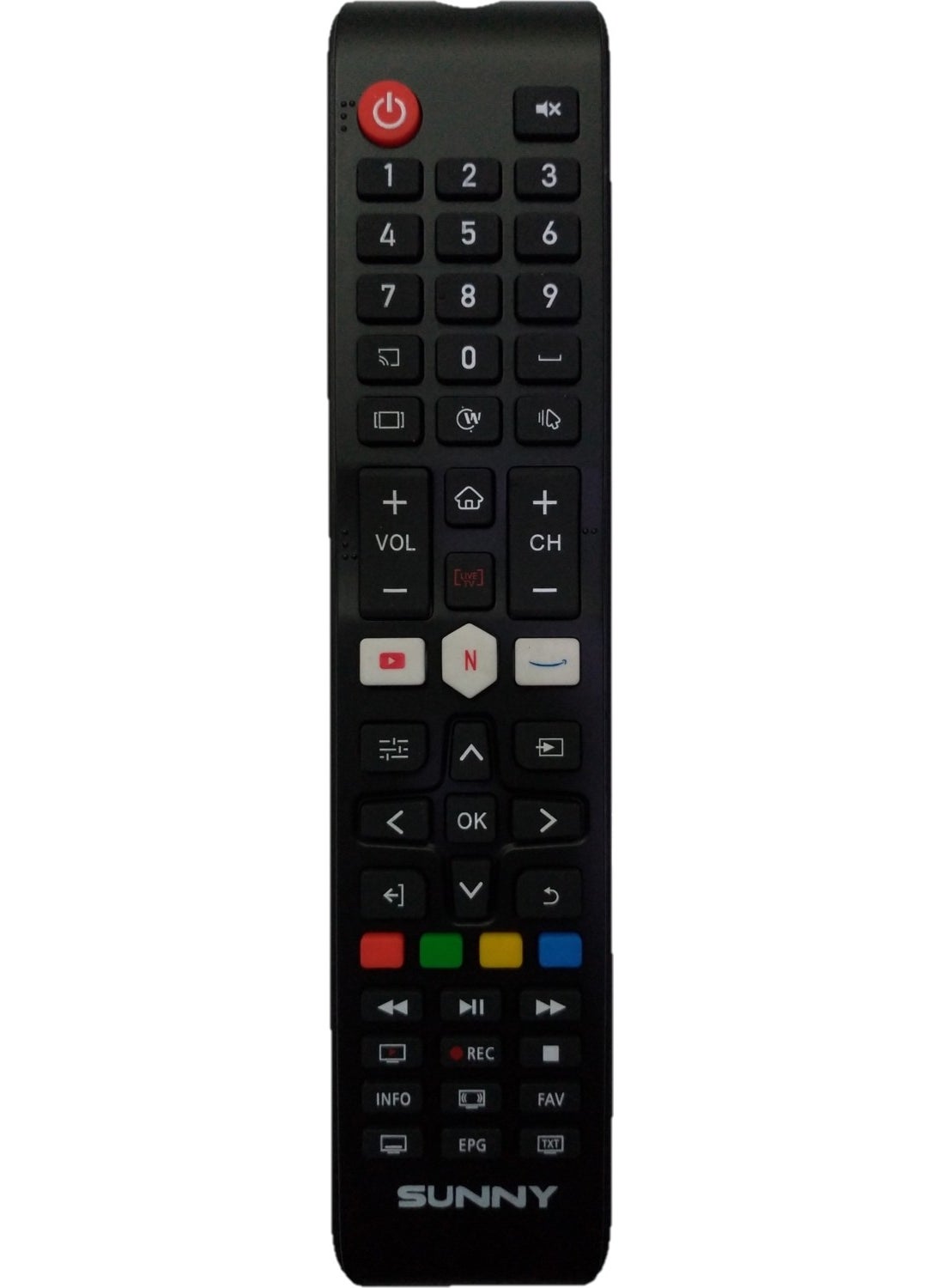 Sunny Netflix Amazon Youtube LCD TV Remote Control with Buttons 