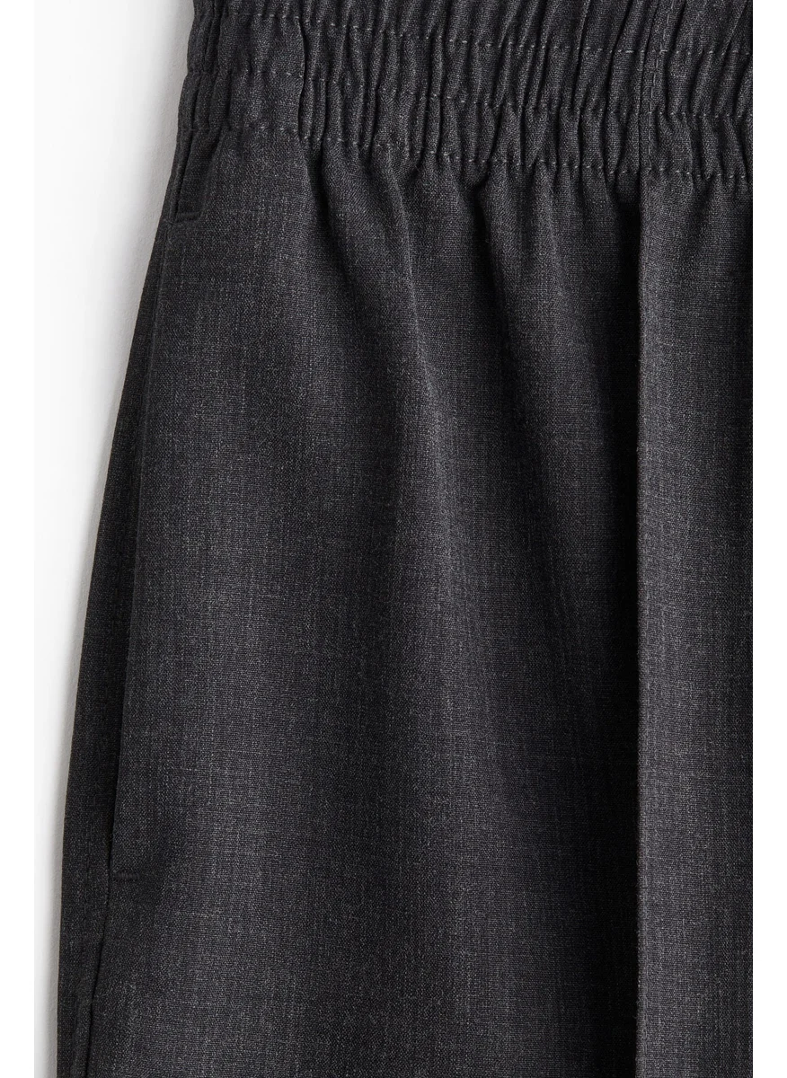 H&M WIDE CREASE-DETAIL TROUSERS