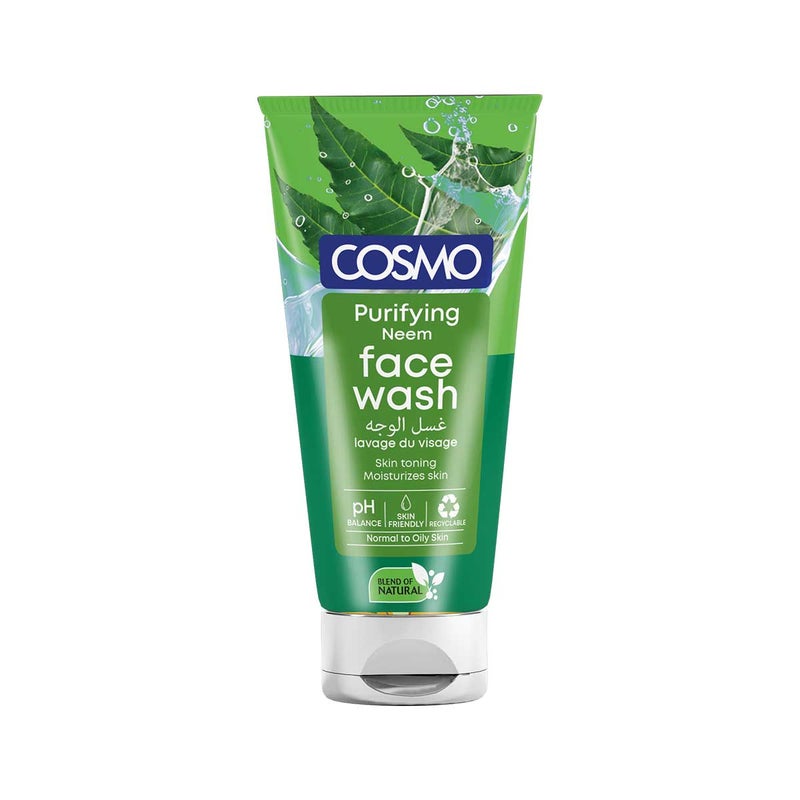 COSMO Purifying Neem Face Wash 150ml, Hydrates & Refreshes, for All Skin Types - Image 1