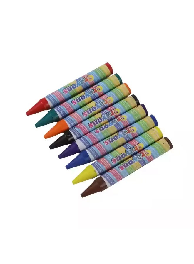 YALONG Round Jumbo Kids Multicolor Wax Crayons- 8 Colors - Image 2