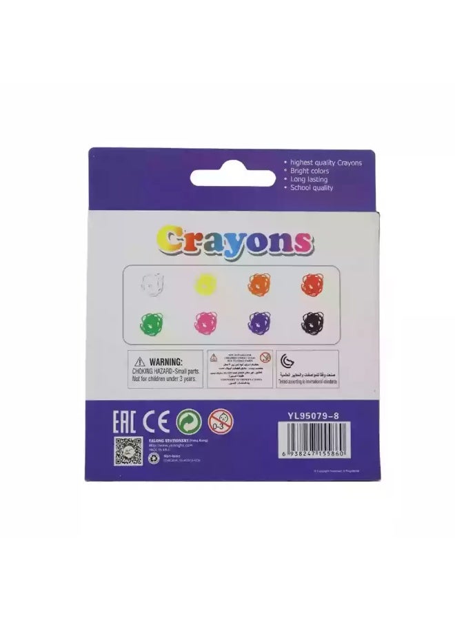 YALONG Round Jumbo Kids Multicolor Wax Crayons- 8 Colors - Image 3
