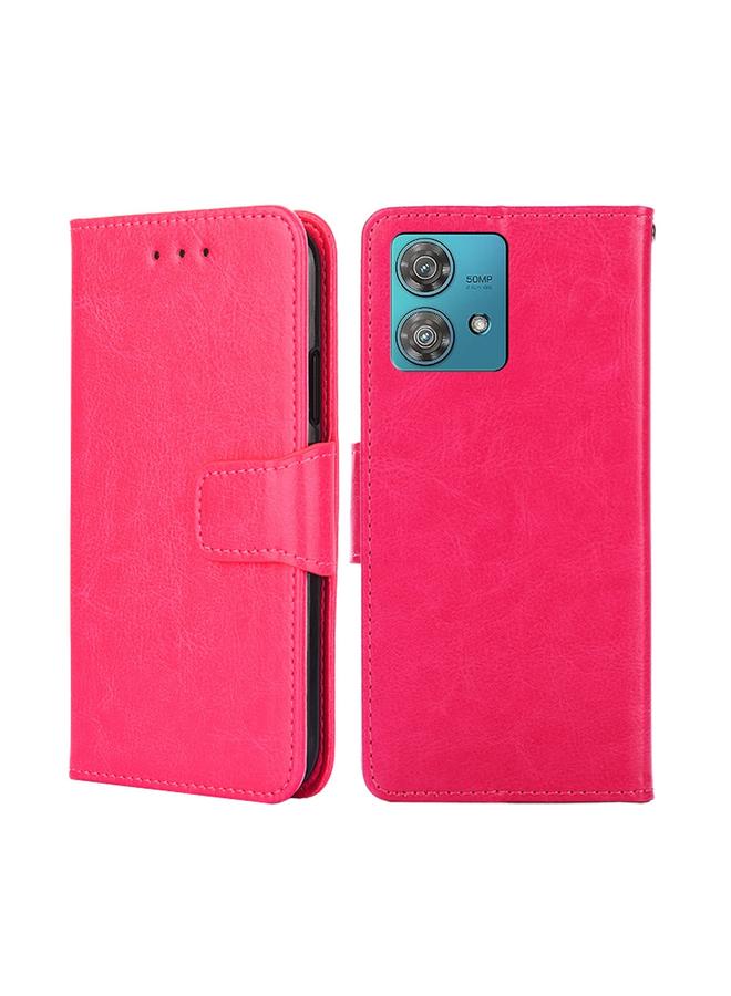 اس-توب جراب لهاتف Motorola Edge 40 Neo 5G مصنوع من الجلد بنسيج كريستالي - Image 1