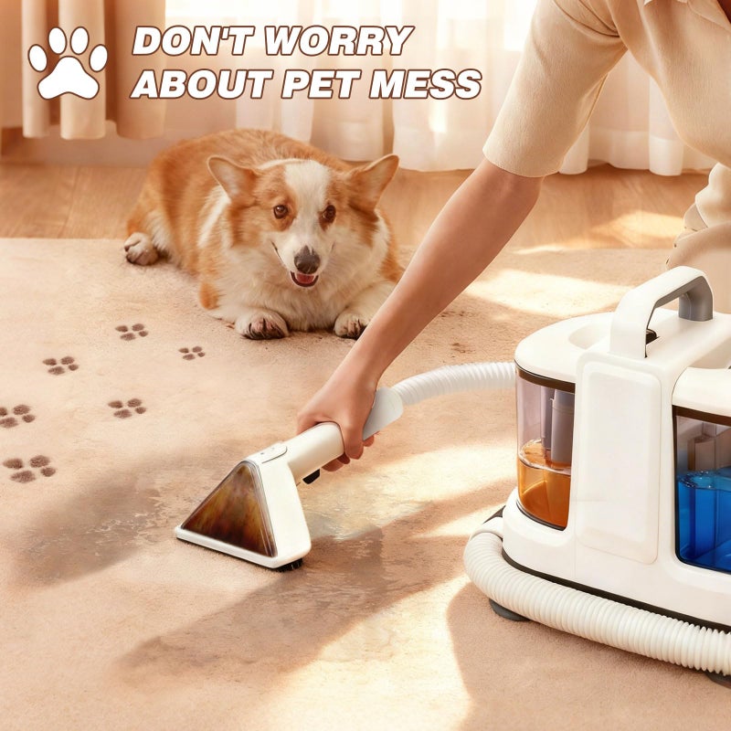 Coospider 18Kpa Portable Carpet Cleaner Machine, Powerful Suction with Cleaning Tools & Upholstery Cleaner, Couch Cleaning with Pet Stains Remover for Dog Bed, Furniture, Rug, Sofa, Car & Mattress - Image 3