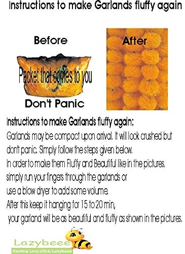 Lazybeee Lazybeee Pack of 10 Dark Blue Artificial Marigold Fluffy Flowers String Garlands for Ganesh Decoration Diwali Decoration Toran for Festival Decor Home Decoration Dark Blue  - Image 4