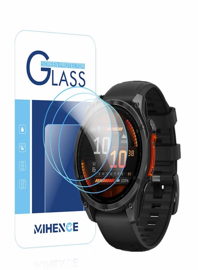 MIHENCE Screen Protector Compatible for Garmin Fenix 8/8 Pro 47mm AMOLED Smartwatch, 9H Tempered Glass Protective Film (3 PCS) - Image 1