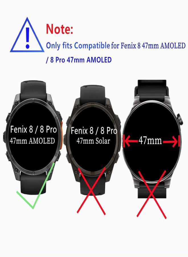 MIHENCE Screen Protector Compatible for Garmin Fenix 8/8 Pro 47mm AMOLED Smartwatch, 9H Tempered Glass Protective Film (3 PCS) - Image 2
