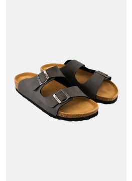 Algspar Men Buckle Slip On Cork Sandals, Grey  - Image 1