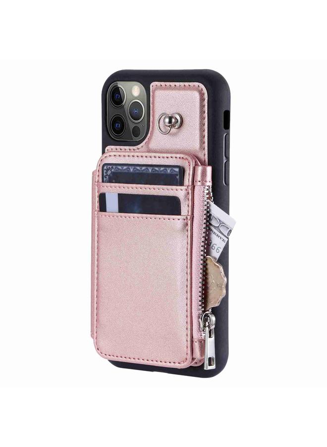 زبون جراب لهاتف iPhone 12 / 12 Pro مزود بسحّاب وفتحات للبطاقات بتقنية RFID - Image 2