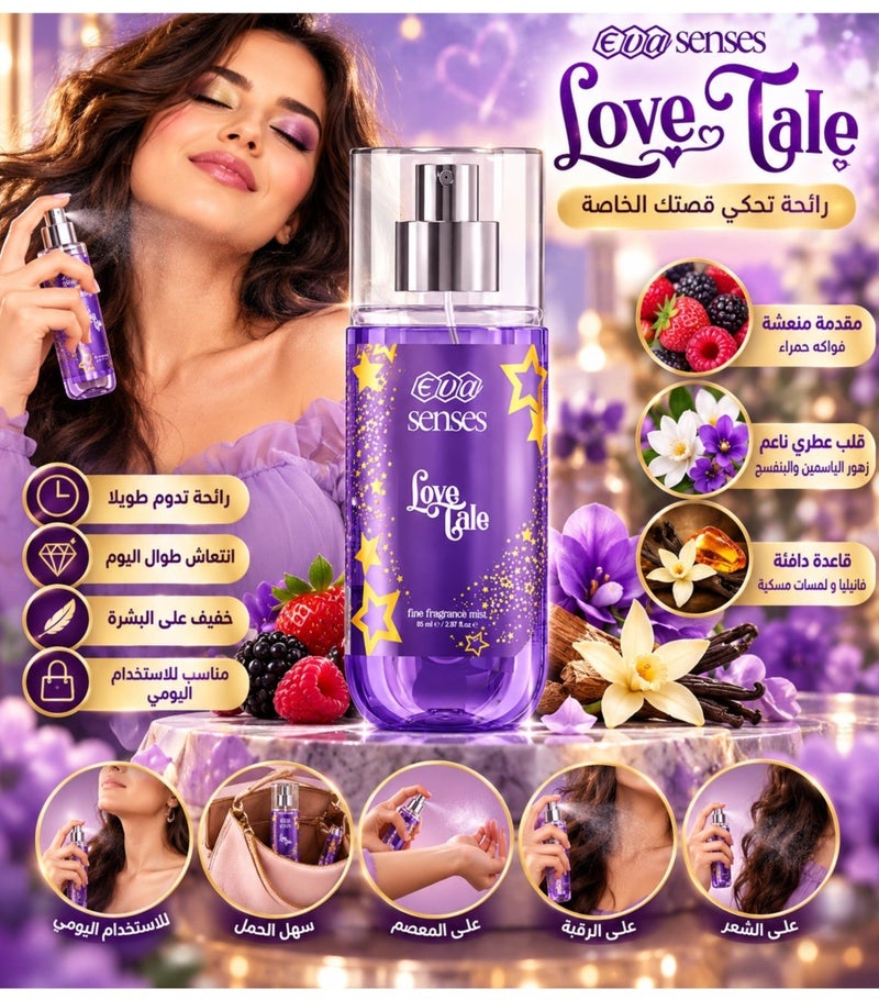 إيفا ايفا سنسز لوف تيل بخاخ عطر فاخر للجسم، 85 مل - Image 2