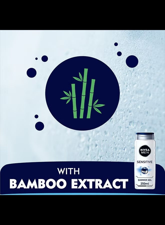 نيفيا للرجال جل استحمام للبشرة الحساسة بخلاصة الخيزران – لطيف للجسم والوجه والشعر – 250 مل × 2 - Image 4