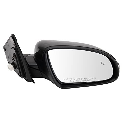 TRQ Passenger Side Power Heated Mirror Smooth Black Manual Folding Paint to Match Compatible with 2018-2021 Hyundai Kona HY1321257 - Image 1