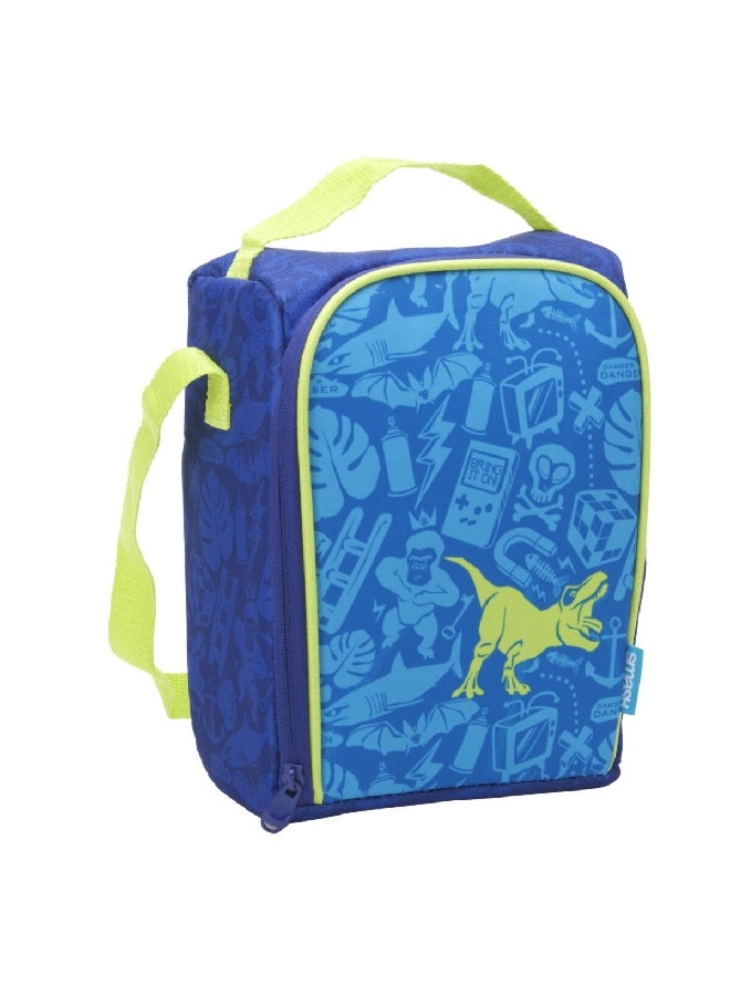 Rubix-Dude Insulated Zipper Closure Lightweight Lunch Bag Blue and Green 26.8 x 22.8 x 13.6 cm 20880