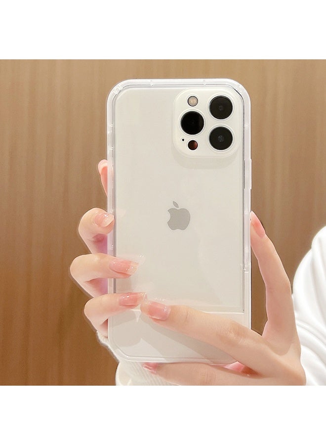 NIBEMINENT Simplicity Transparent Protective TPU Case Cover For iPhone 16, White