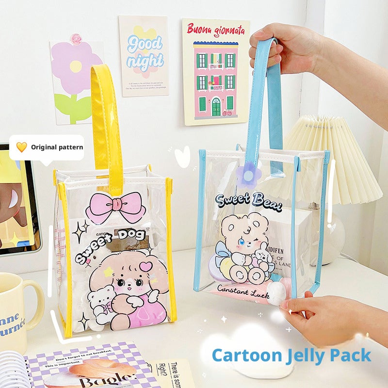 Honey Family Jelly Beach Bag Cute PVC Waterproof Tote - Image 1