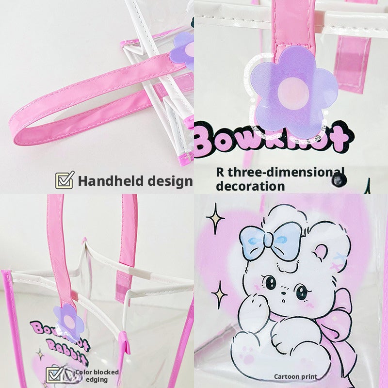 Honey Family Jelly Beach Bag Cute PVC Waterproof Tote - Image 4