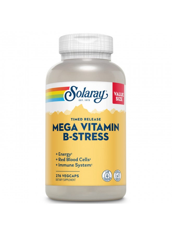 SOLARAY SOLARAY Mega Vitamin B-Stress, Two-Stage Timed-Release | Specially Formulated w/B Complex Vitamins for Stress Support | Non-GMO | Vegan (120 CT) (276 CT) - Image 1