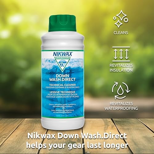 Nikwax Down, Down Wash.Direct, 1L, Specialty Cleaner for Down Jackets, Outerwear, Vests, Sleeping Bags, Quilts, and Bedding, Restores Loft, Warmth, Insulation, and Water Repellency - Image 4
