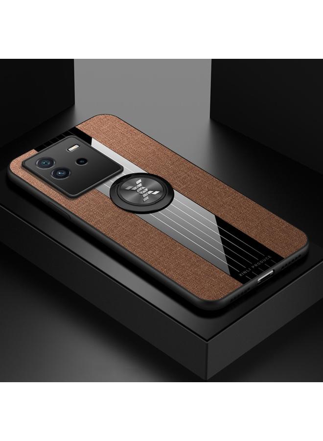 Case For vivo iQOO Neo 6 Stitching Cloth Textue TPU Phone Case with Ring Holder